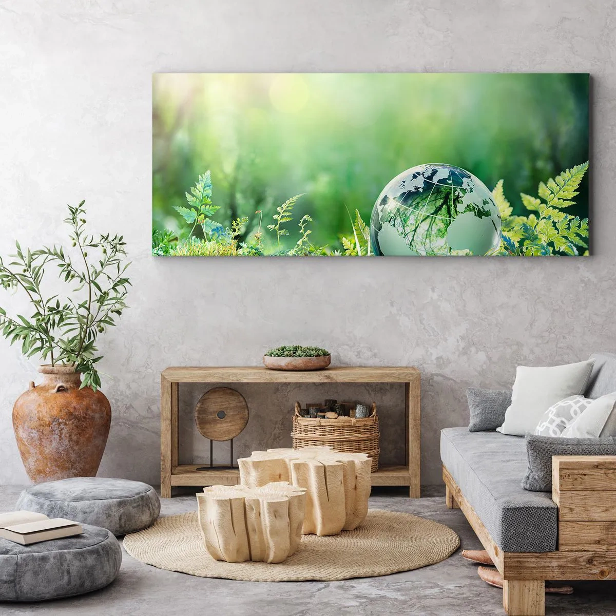 Canvas picture - Green Planet - 120x50 cm
