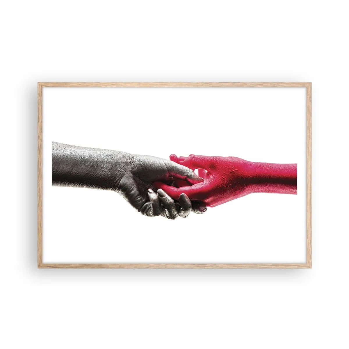 Poster in light oak frame - Together, although Different - 91x61 cm