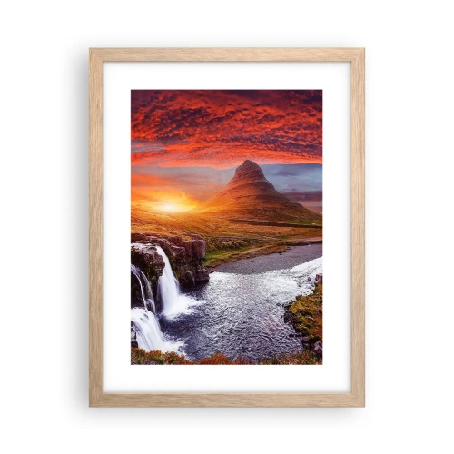 Poster in light oak frame - View of Middle-Earth - 30x40 cm