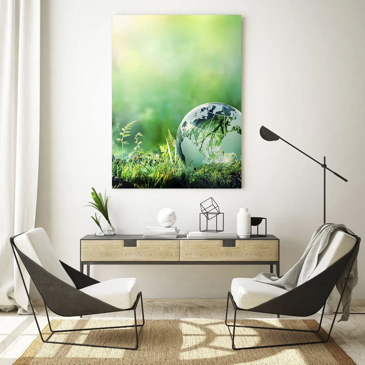Glass picture - Green Planet - 80x120 cm