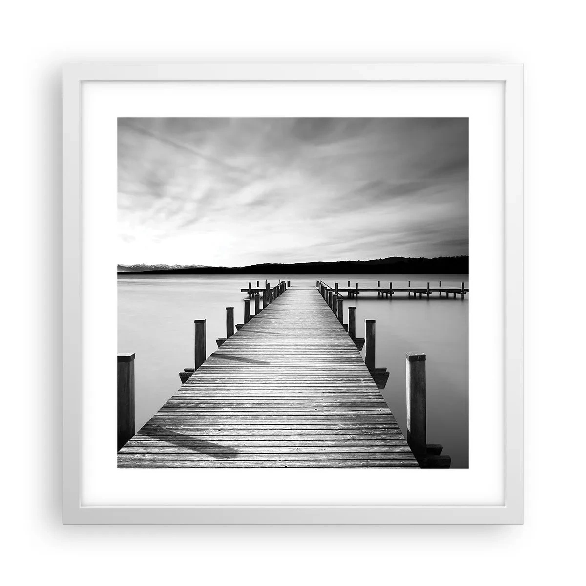 Poster in white frmae - Lake of Peace - 40x40 cm