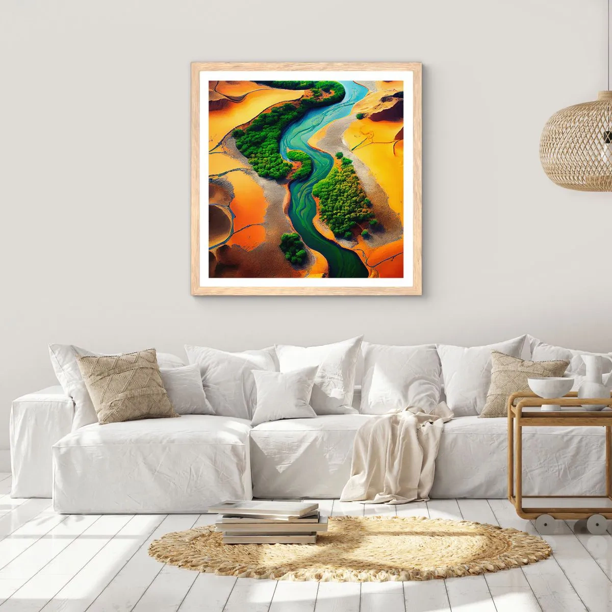Poster in light oak frame - Life-giving River - 60x60 cm