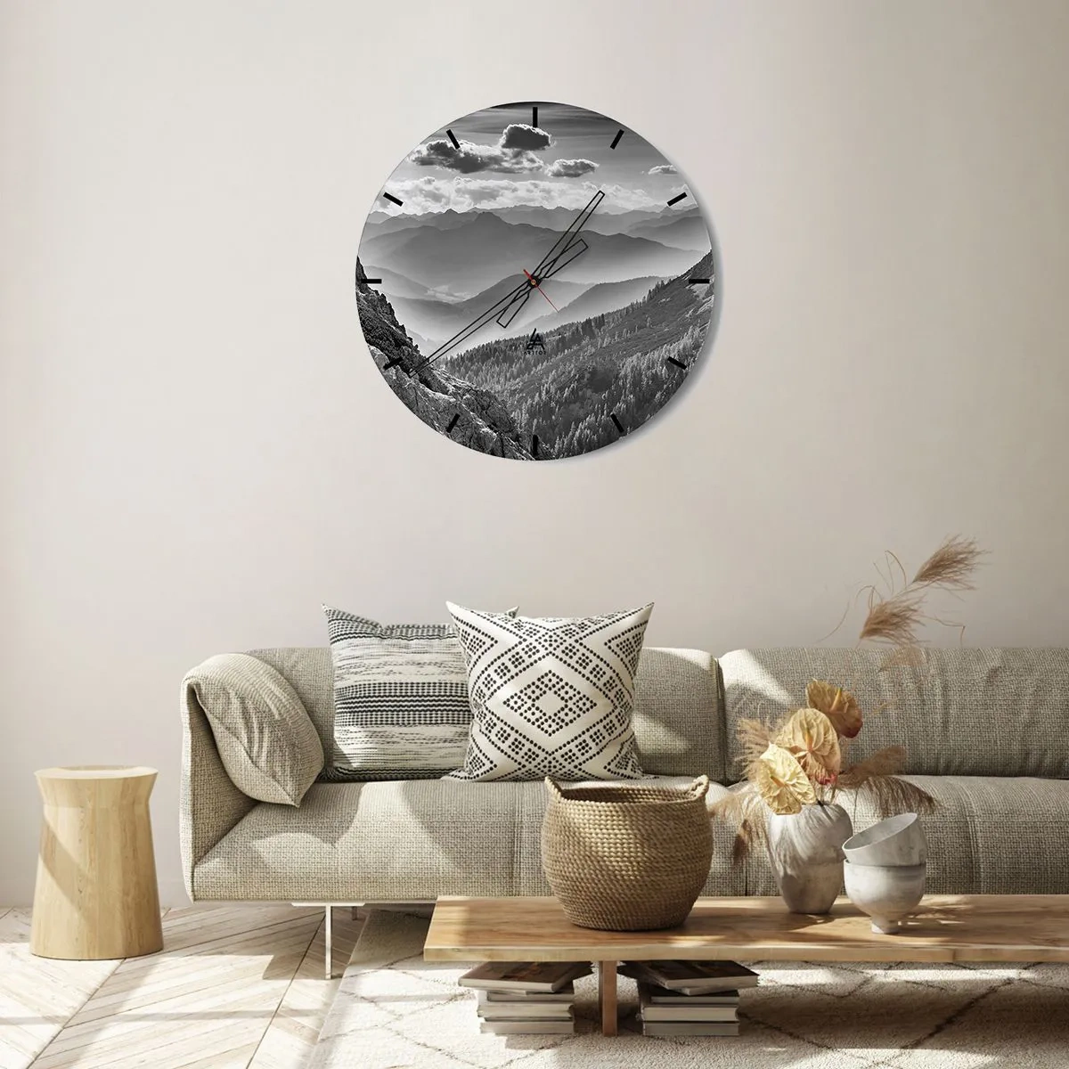 Wall clock - Clock on glass - All the Way to the Horizon - 30x30 cm