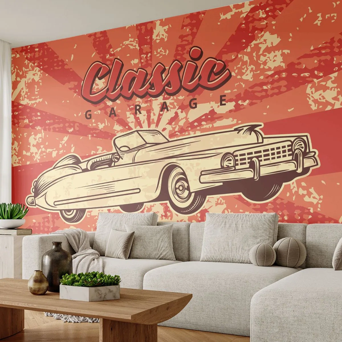 Self-Adhesive Photo Wallpaper Deluxe Sticker - Elvis on the Radio - Car, Cabriolet, Travels - 300x210 cm