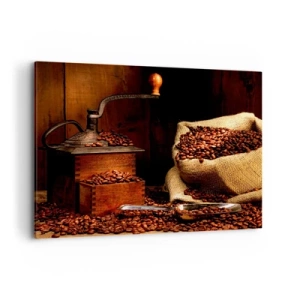 Canvas picture - Still Life with Coffee Grains and a Grinder - 100x70 cm