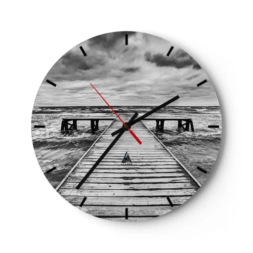 Wall clock - Clock on glass - Waiting for the Wind to Blow away - 40x40 cm