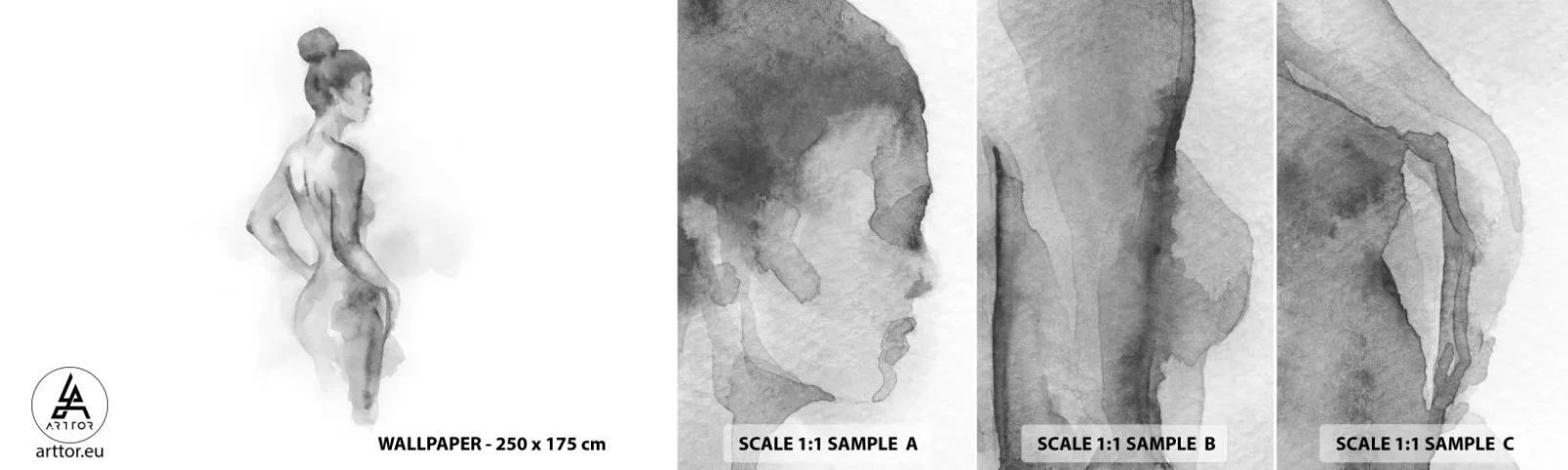 Photo Wallpaper Sample Self-Adhesive Deluxe Sticker - Pretty As a Picture - Woman, Body, Graphics - 100x30 cm