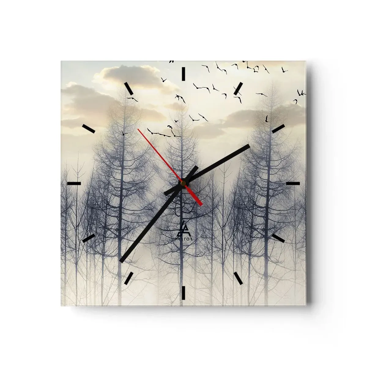 Wall clock - Clock on glass - Spirits of the Forest - 30x30 cm