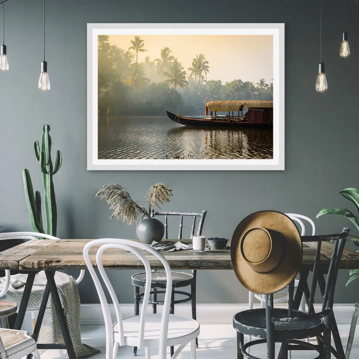 Poster in white frmae - House on the River - 40x30 cm