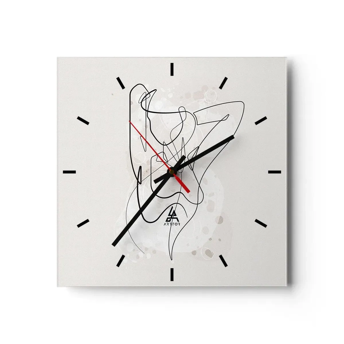 Wall clock - Clock on glass - Art of Seduction - 30x30 cm