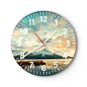 Wall clock - Clock on glass - Under Heaven's Protection - 40x40 cm