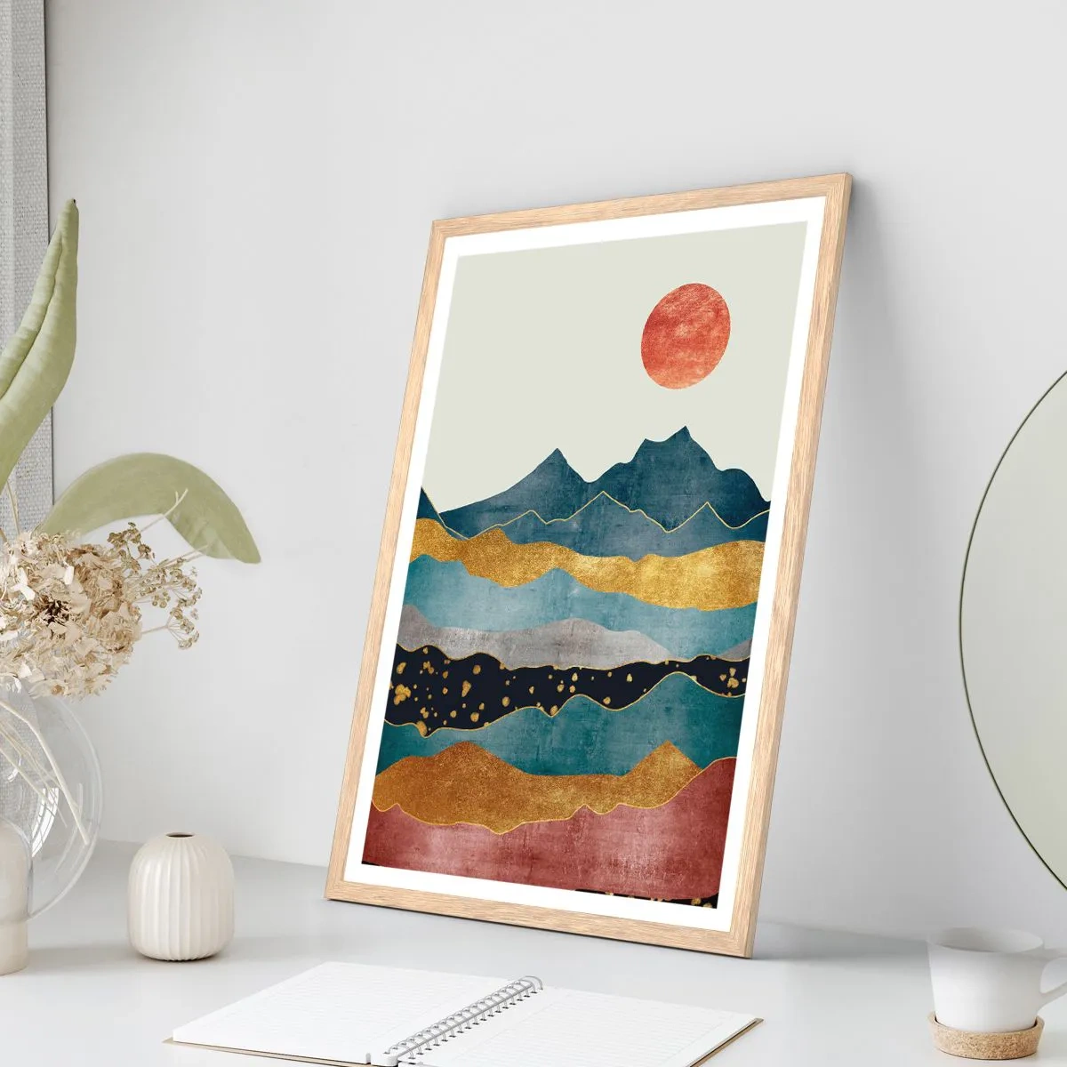 Poster in light oak frame - Cross Section of the World - 30x40 cm