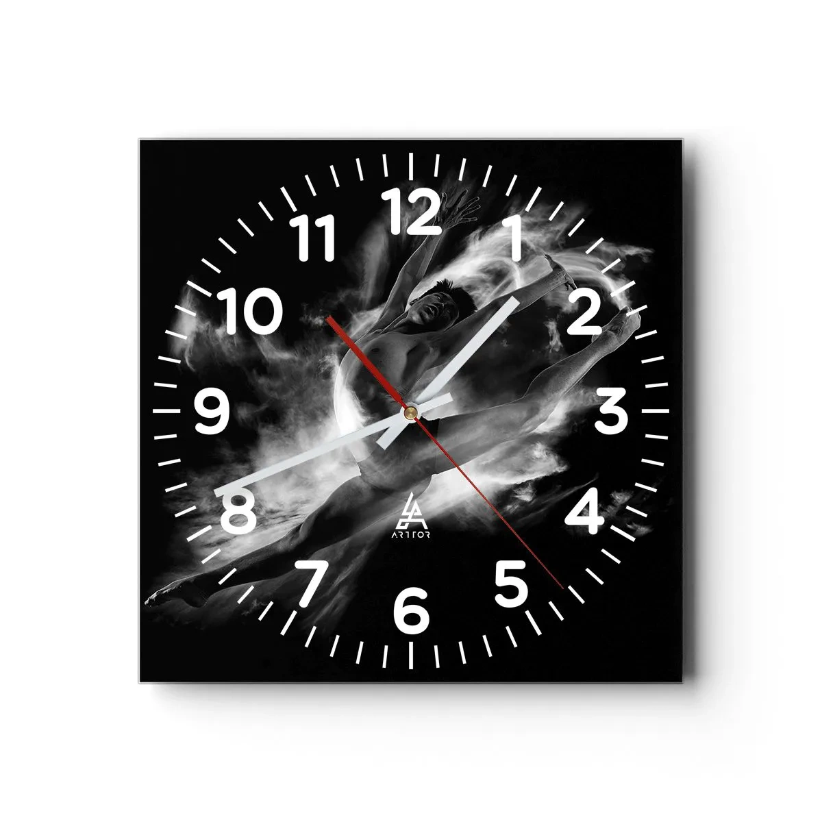 Wall clock - Clock on glass - Stopped i in Flight - 30x30 cm