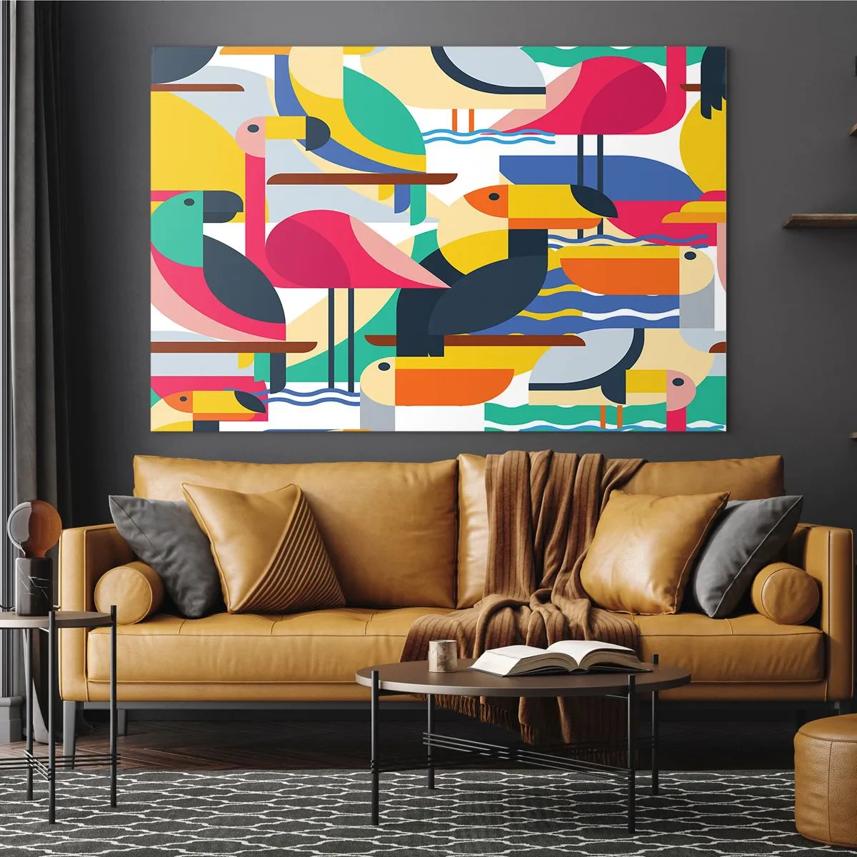 Glass picture - Birds' Party - 120x80 cm