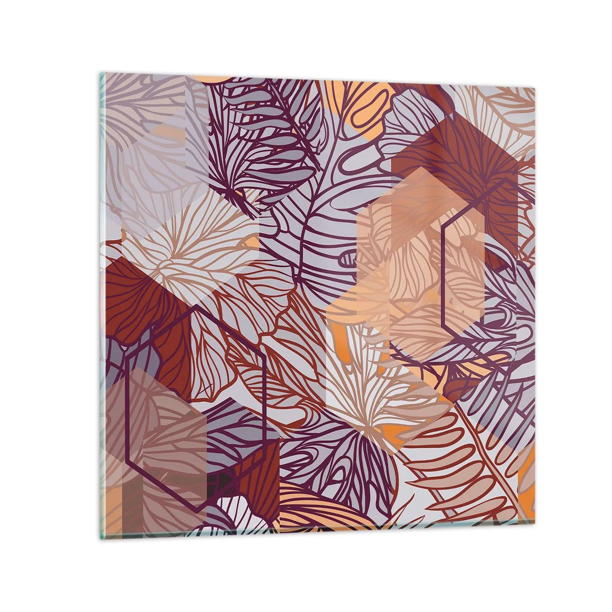 Glass picture - Impossible Union of Geometry and Nature - 70x70 cm