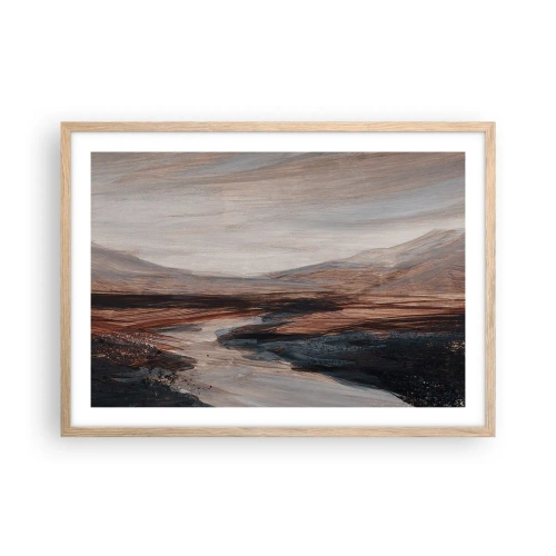 Poster in light oak frame - Quiet Valley - 70x50 cm