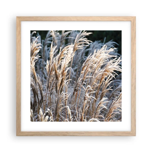 Poster in light oak frame - Decorated with Frost - 40x40 cm