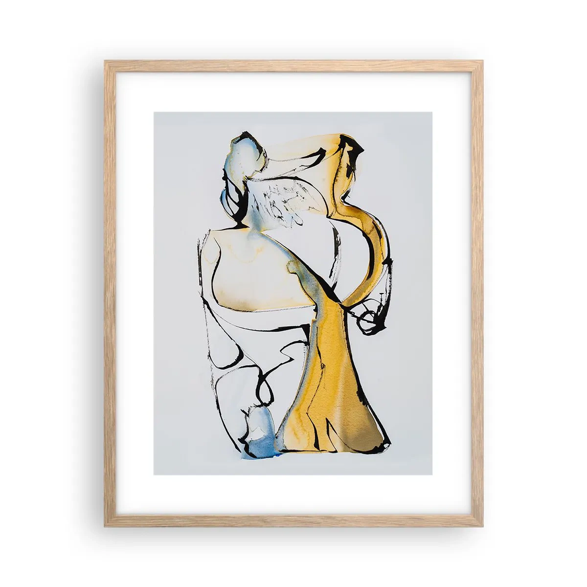 Poster in light oak frame - Glass Abstract - 40x50 cm