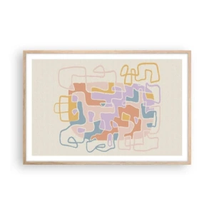 Poster in light oak frame - Maze - Joyful Adventure - 91x61 cm