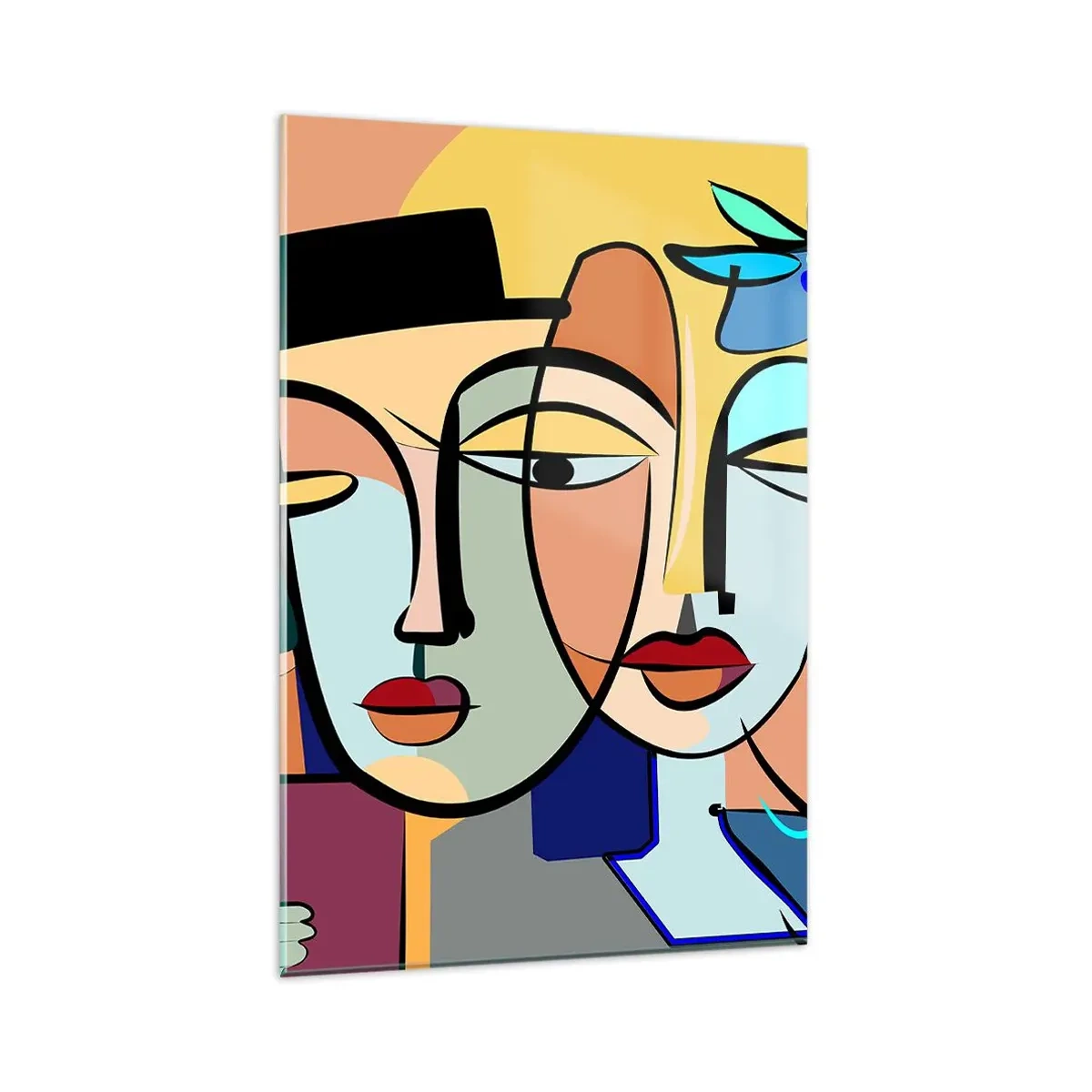 Glass picture - Rendez-vous Picasso Style - 80x120 cm