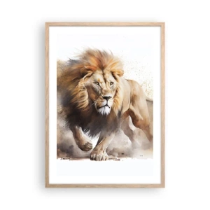 Poster in light oak frame - King is on the Move - 50x70 cm