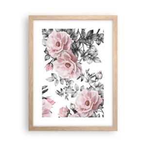 Poster in light oak frame - Getting Lost in Rose Flowers - 30x40 cm