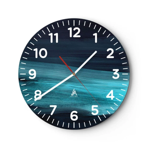 Wall clock - Clock on glass - Swim with the Flow - 30x30 cm