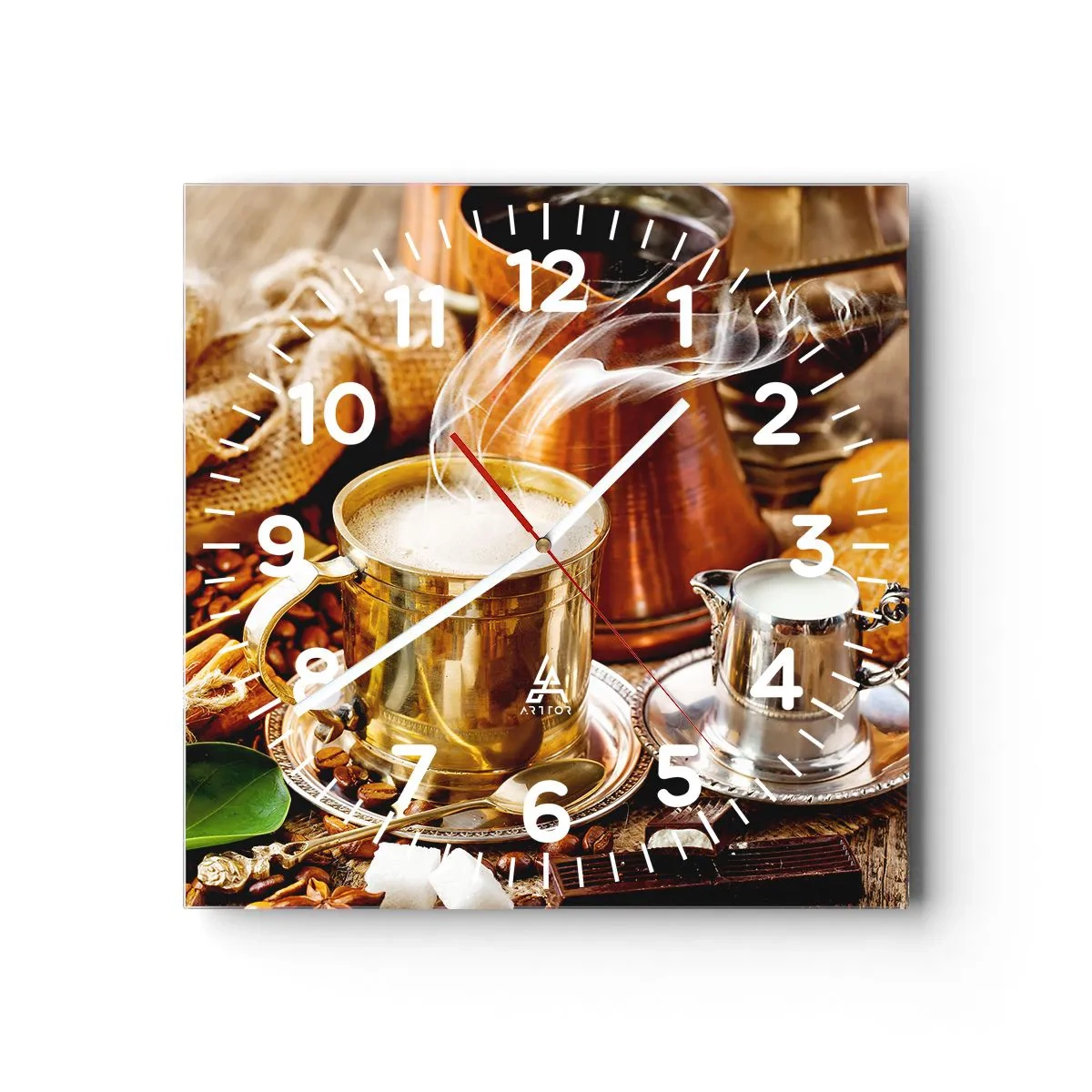 Wall clock - Clock on glass - Have a Nice Day! - 30x30 cm