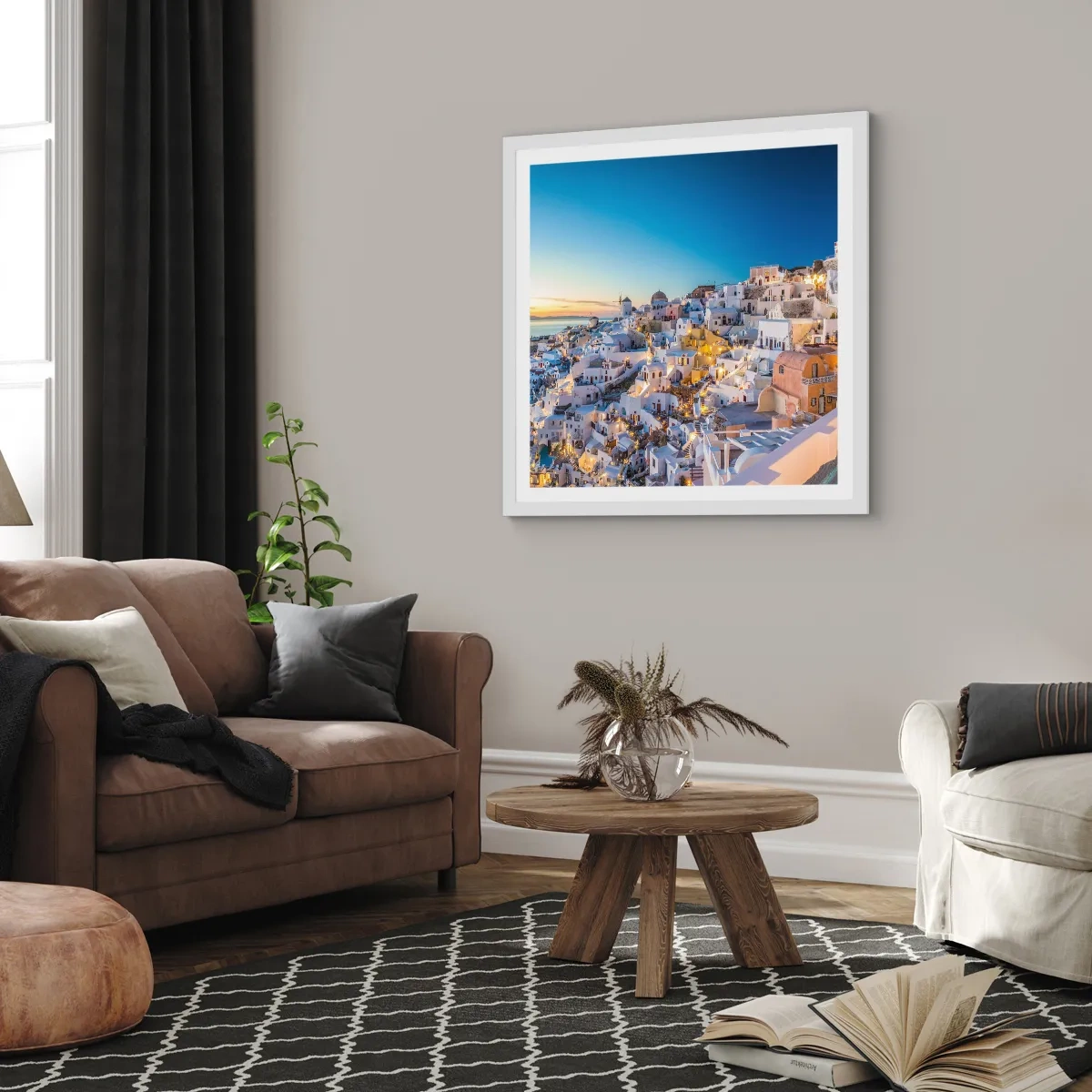 Poster in white frmae - Essence of Greekness - 30x30 cm