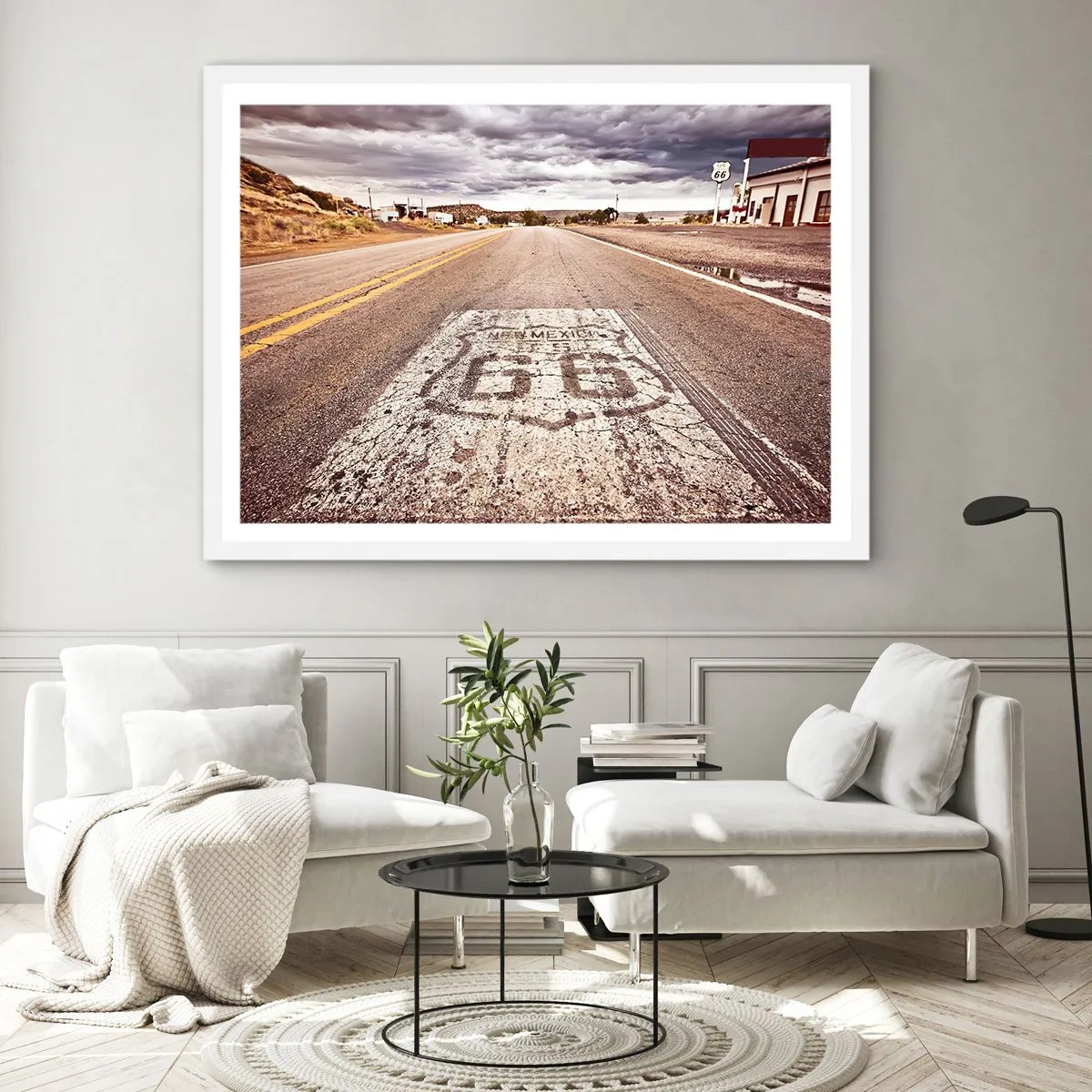 Poster in white frmae - Mother Road - American Legend - 40x30 cm