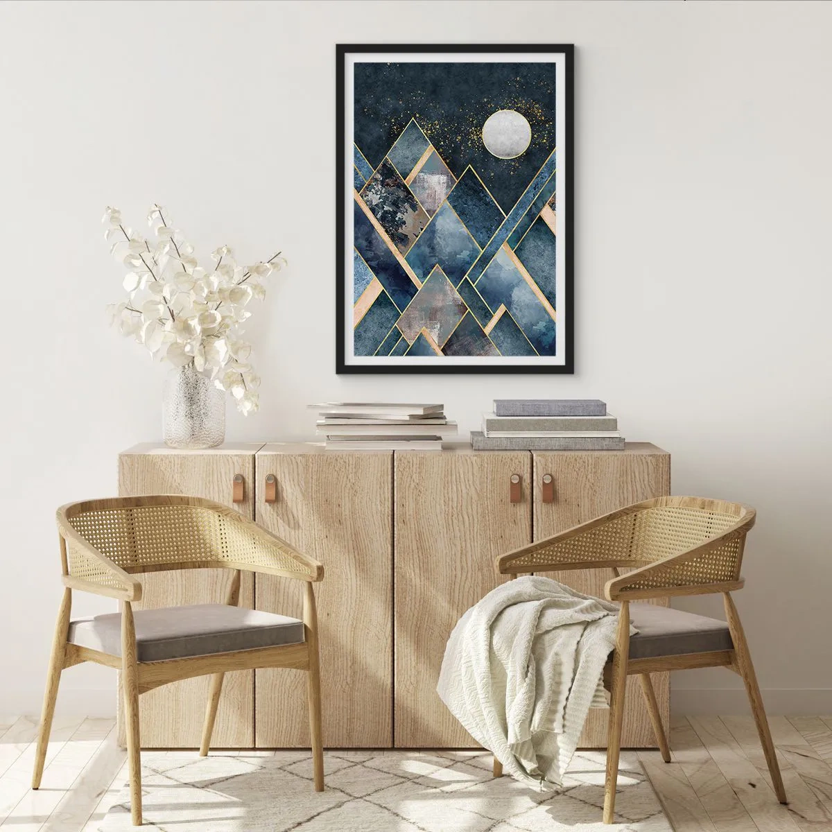 Poster in black frame - Geometrical Landscape - 40x50 cm