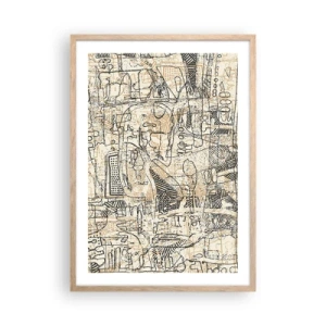 Poster in light oak frame - Waiting to Be Decoded - 50x70 cm