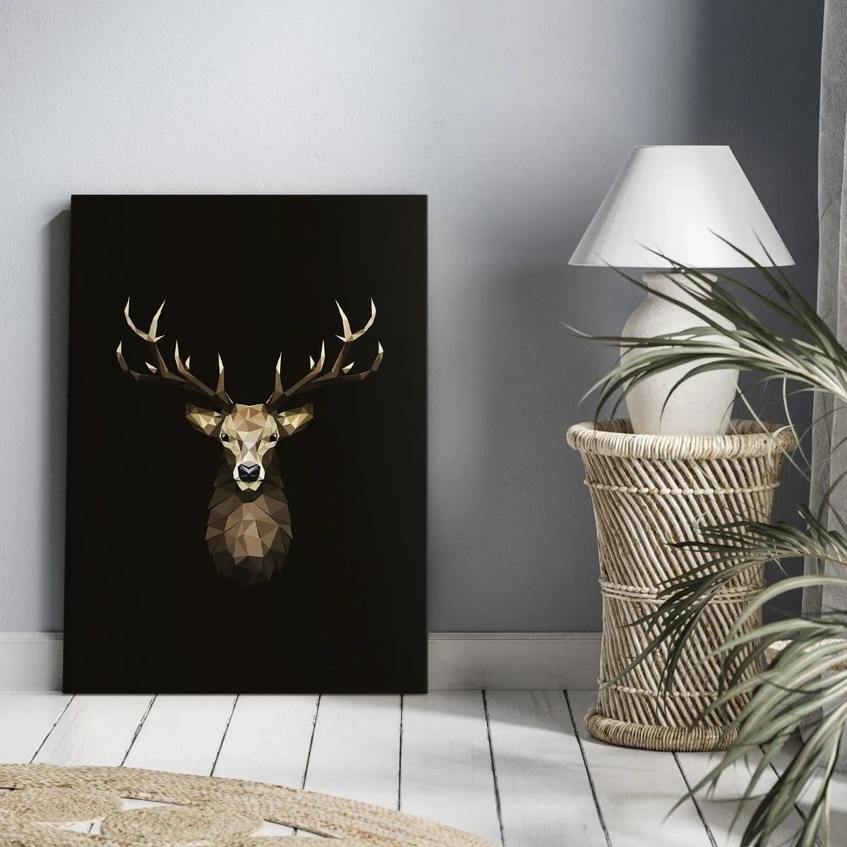 Canvas picture - Cubist Deer - 65x120 cm