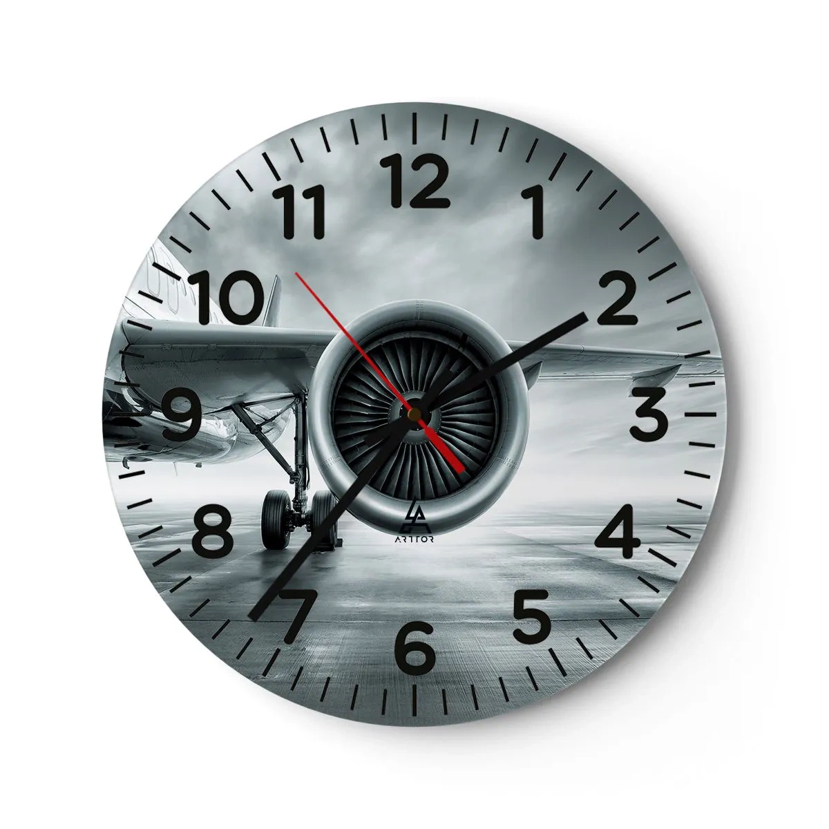 Wall clock - Clock on glass - There Is Power! - 40x40 cm
