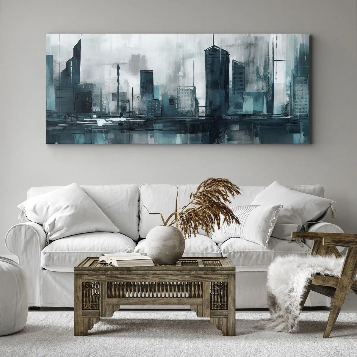 Canvas picture - City in the Colour of Rain - 100x40 cm
