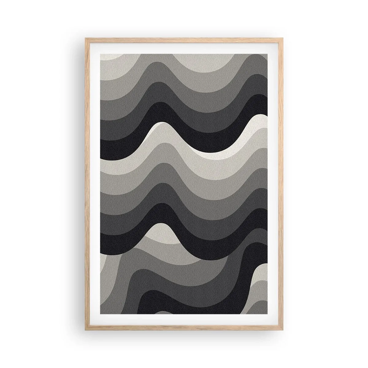 Poster in light oak frame - Wave after Wave - 61x91 cm