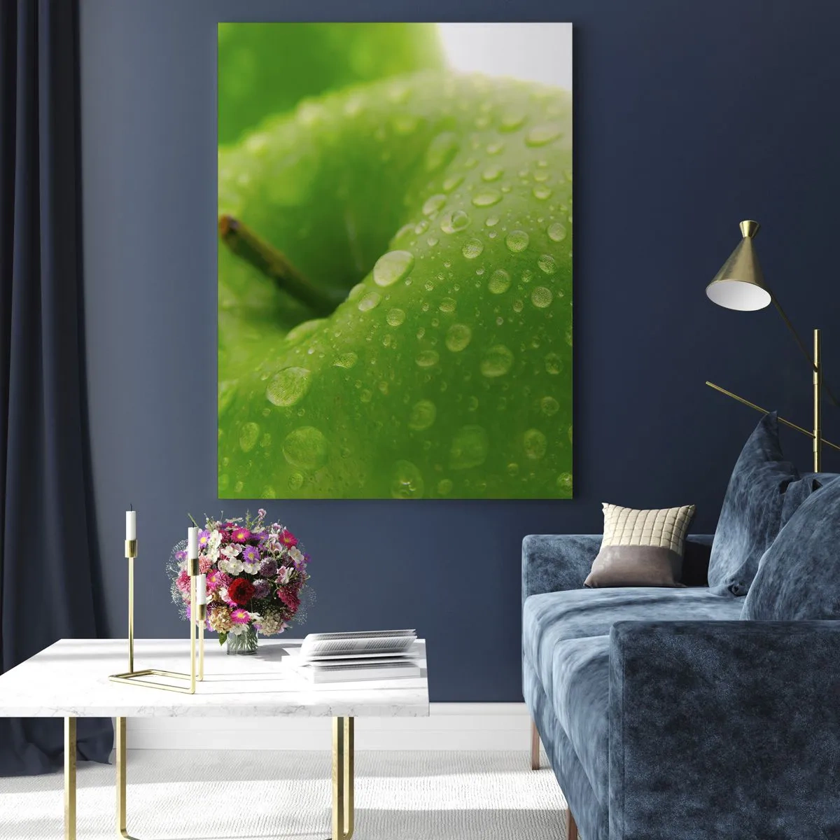 Glass picture - Green, Cool Freshenss - 80x120 cm