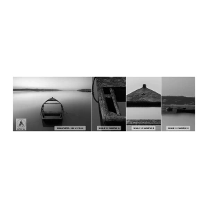 Photo Wallpaper Sample Self-Adhesive Deluxe Sticker - Longing and Melancholy - Landscape, Lake, Boat - 100x30 cm