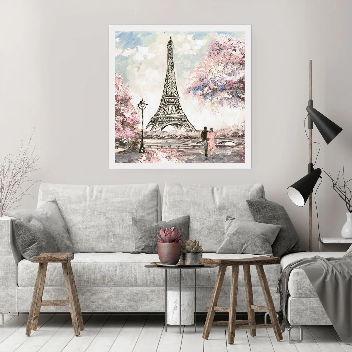 Poster - April Walk in Paris - 40x40 cm