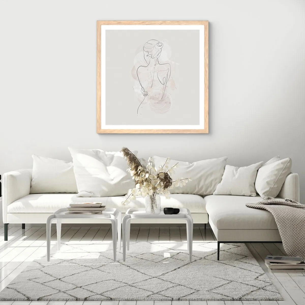 Poster in light oak frame - Like a Sensitive Instrument - 30x30 cm