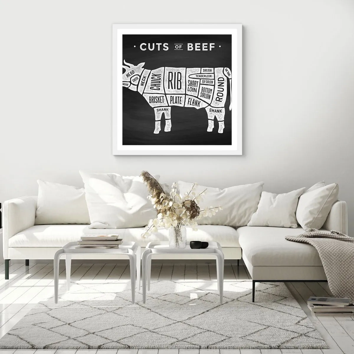 Poster in white frmae - Time for a Feast - 40x40 cm