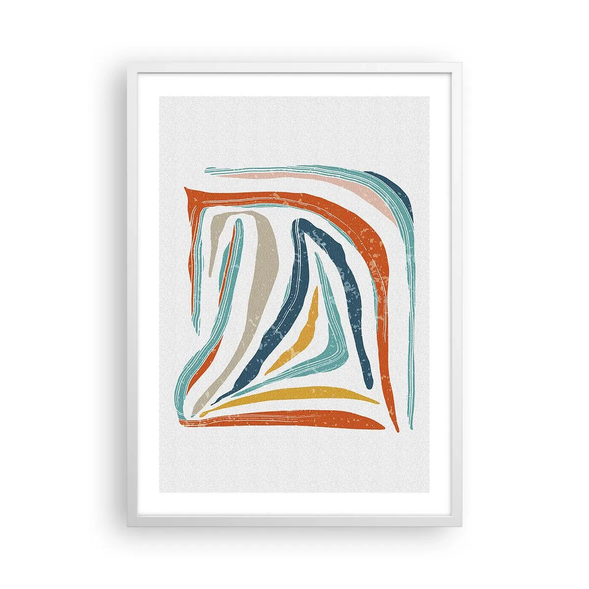 Poster in white frmae - Abstract with a Friendly Smile - 50x70 cm