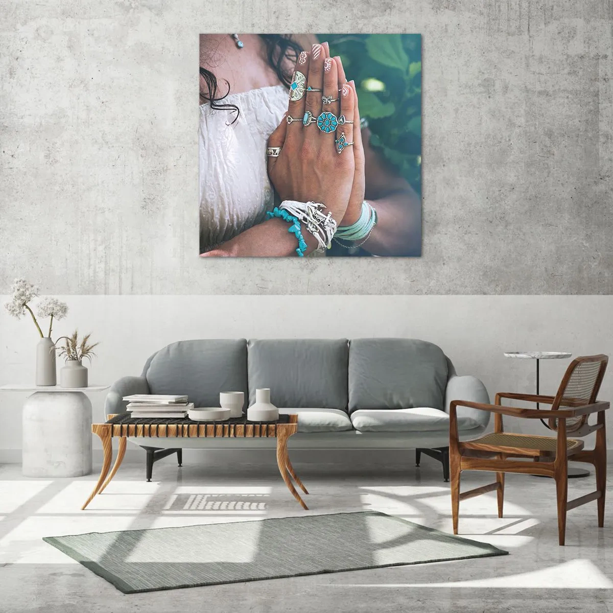 Glass picture - Welcome to the Centre of Wellbeing - 60x60 cm