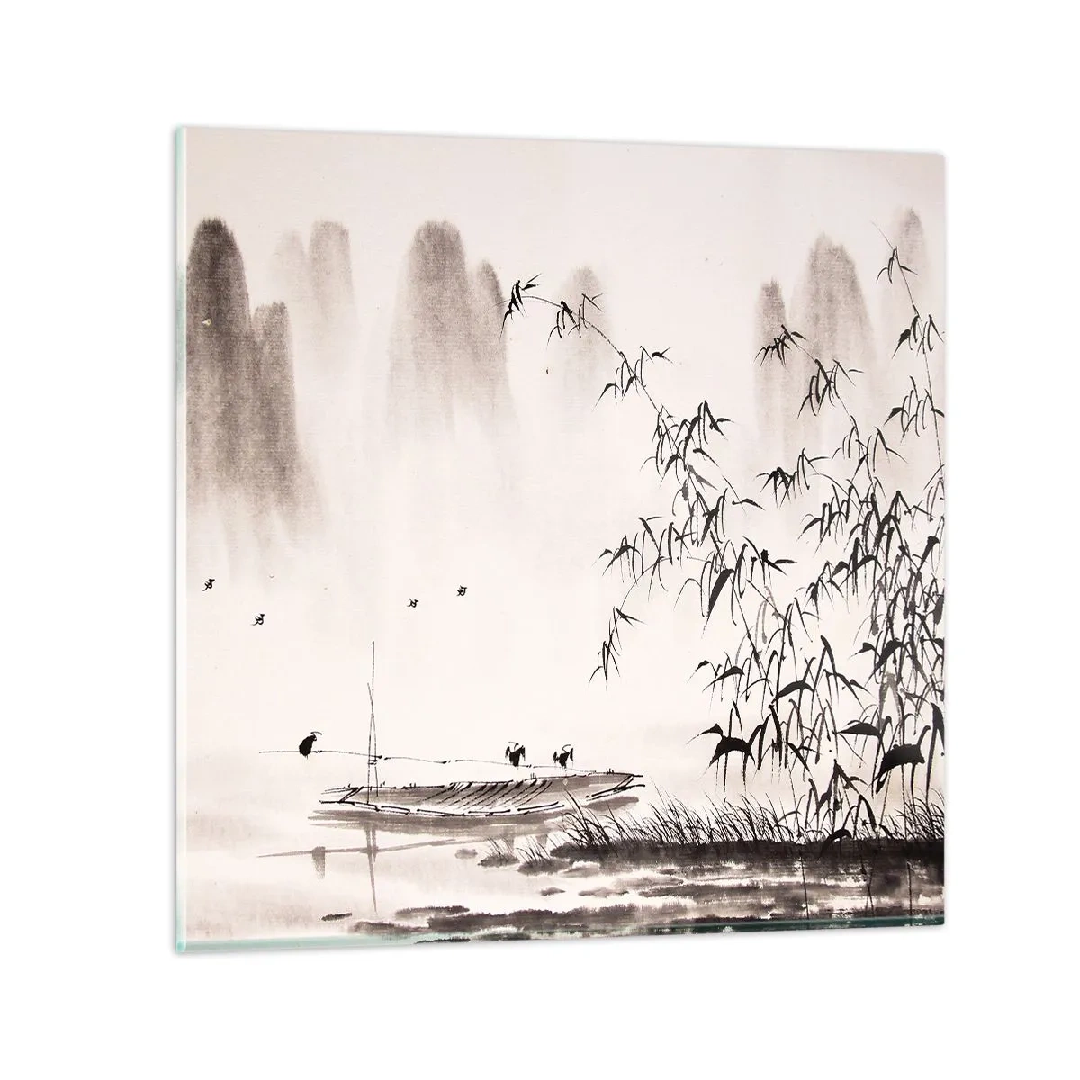 Glass picture - Quiet As a Rice Field - 60x60 cm