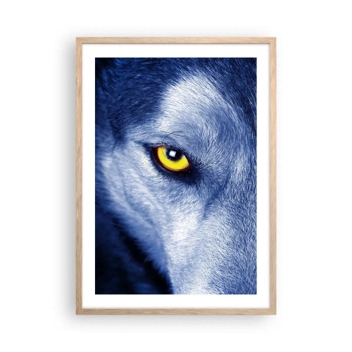 Poster in light oak frame - Mesmerising Look - 50x70 cm