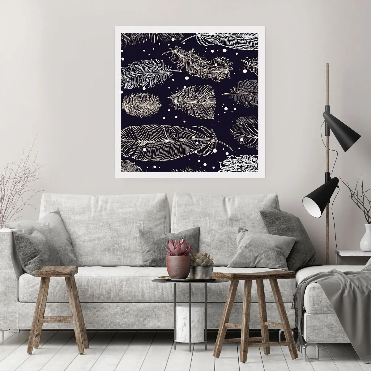 Poster - Feathery Lace - 30x30 cm