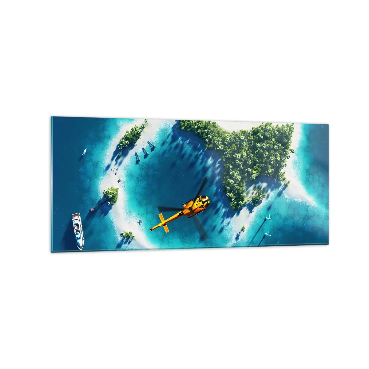 Glass picture - Get Yourself an Island - 120x50 cm