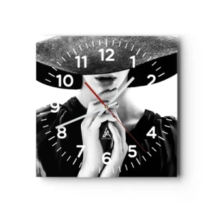 Wall clock - Clock on glass - Hidden Beauty - 30x30 cm