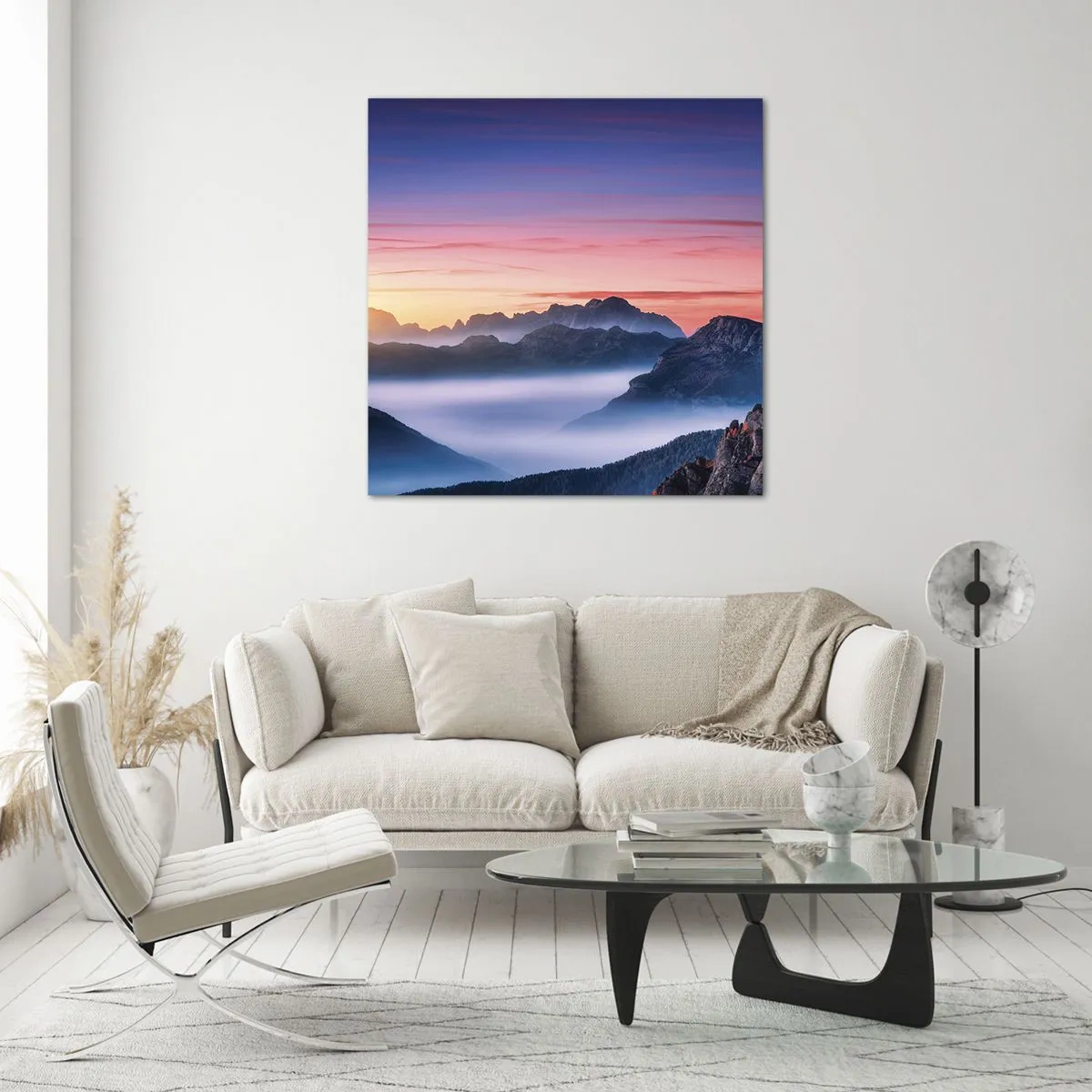 Glass picture - Over the Valleys - 30x30 cm