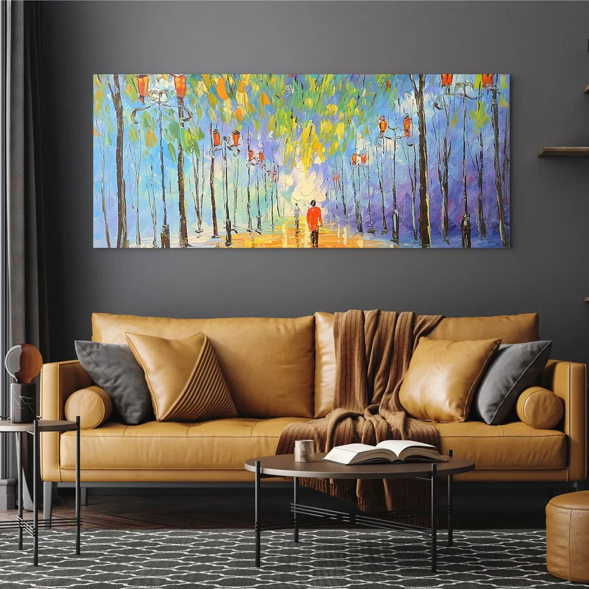 Glass picture - Night Rain Song - 160x50 cm